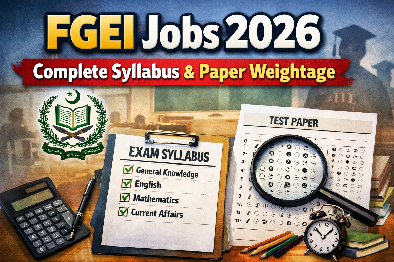 FGEI Jobs 2026 — Complete Syllabus & Paper Weightage