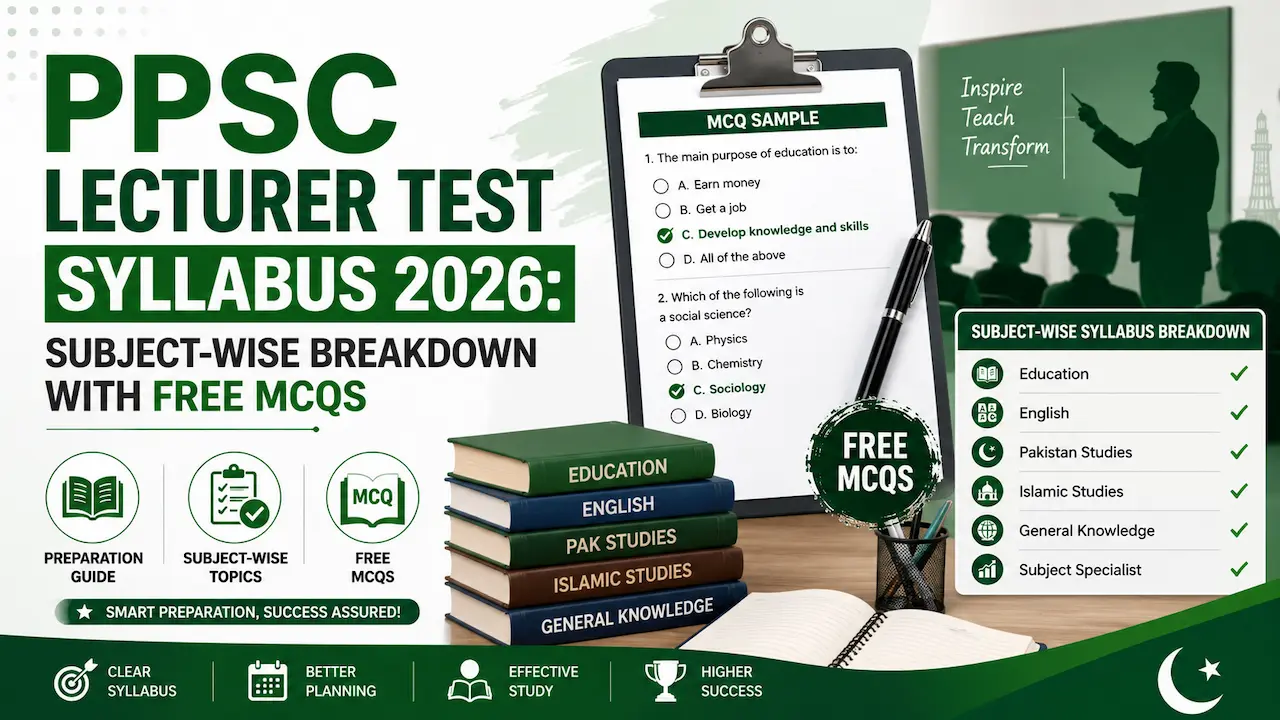 PPSC Lecturer Test Syllabus 2026: Subject-Wise Breakdown with Free MCQs